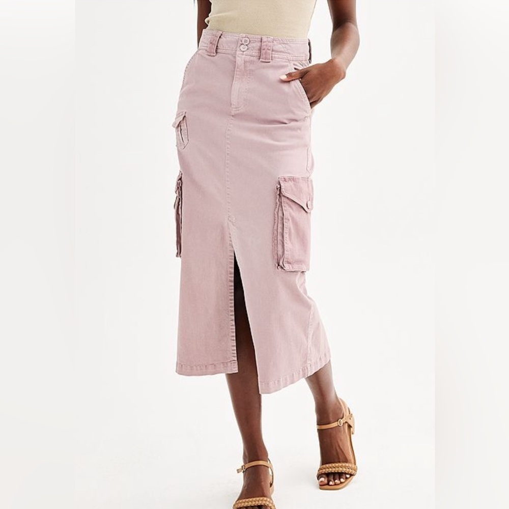SO muted purple Cargo Midi Skirt size M